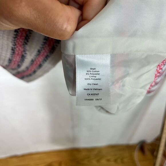 Talbots Womens Jacket size 16 Petite Striped Cotton Blend - Picture 12 of 14